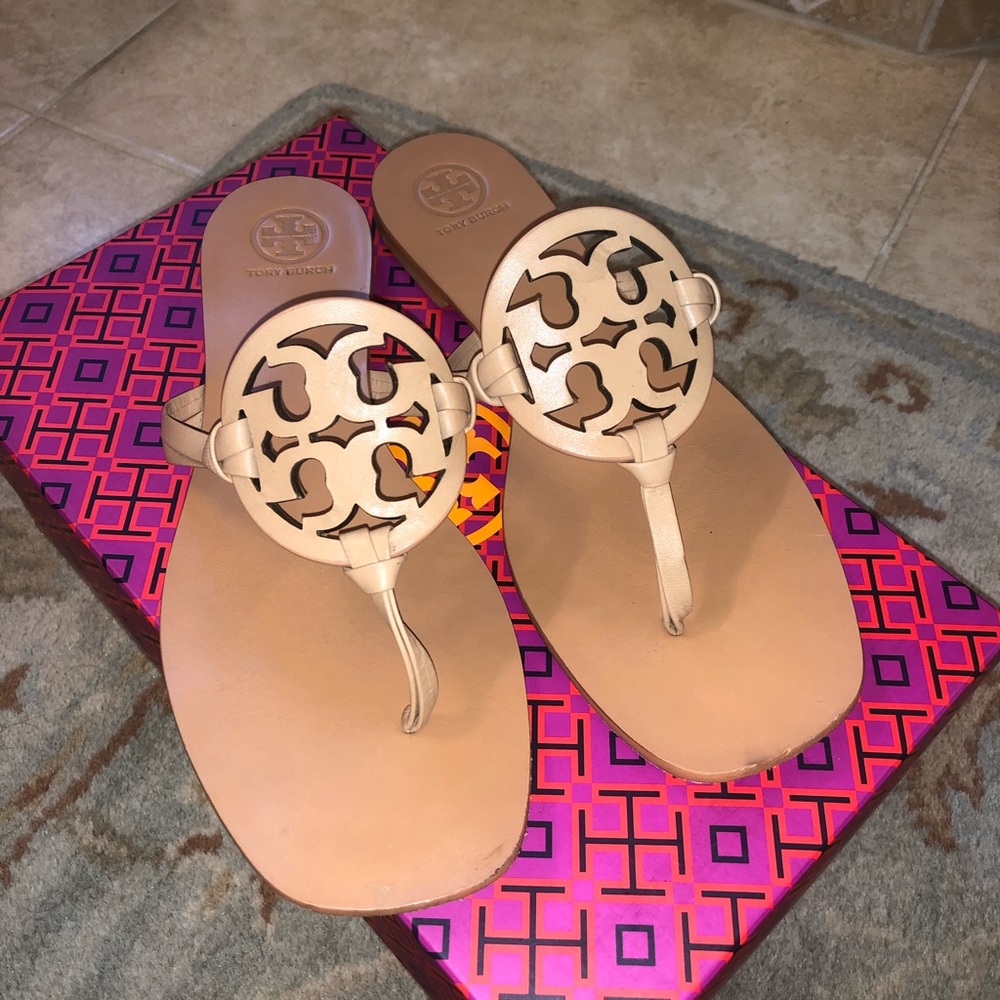 Tory Burch Square Toe Miller Sandals